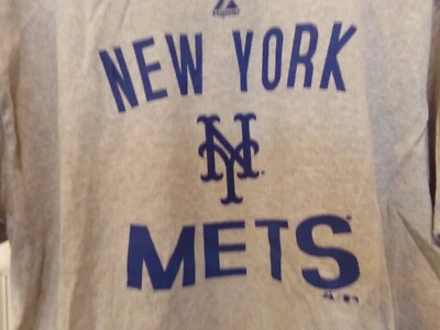 NY METS "Classic" Majestic Gray Cotton Tee Shirt Size (L) Retail $25.95 NWT - Image 1 of 4
