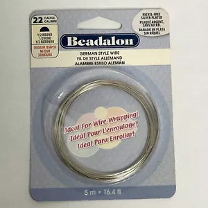 German Style Half Round Wire Silver Plated - 22 Gauge, 16.4 FT - Picture 1 of 1