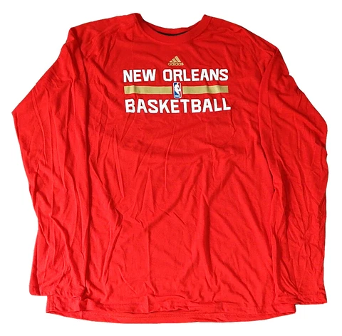 New Orleans Pelicans Adidas Climalite Ultimate Tee LS Shirt Red Adult XL Tall Cover