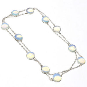 Pretty Milky Opal Handmade Gemstone Jewelry Necklace S- 36"