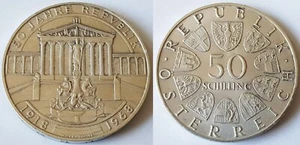 Moneda de plata de 50 chelines Austria 1968 - Imagen 1 de 4