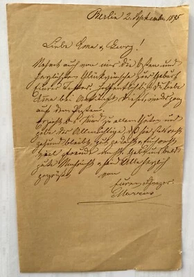 Antiga carta manuscrita em alemão. 3 remetentes diferentes. Berlin. 1895. - Image 1 of 3