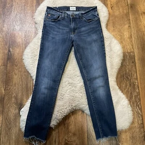 Pantalones de mezclilla Hudson Krista súper ajustados al tobillo para mujer talla 27 azul dobladillo crudo - Imagen 1 de 12