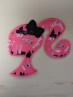 Barbie Head Pink Paris with Bow DIY 5-inch Iron on Embroidered Applique Patch