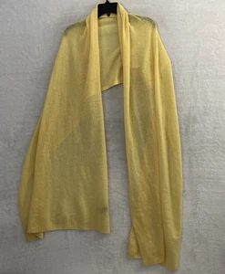 Sciarpa scialle donna Claudia Nichole giallo tinta unita taglia unica cashmere trasparente - Foto 1 di 6