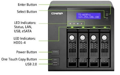 NAS QNAP TS-469 Pro  (Intel Atom 2x2.13GHz, 1Gb RAM) + 3x Seagate ST1000NC000 - Immagine 1 di 4