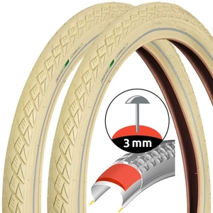 2x Set Fahrrad-Reifen Creme 28" 28 x 2,0 Zoll ETRTO 50-622 Fahrrad-Decke Mantel - Bild 1 von 6