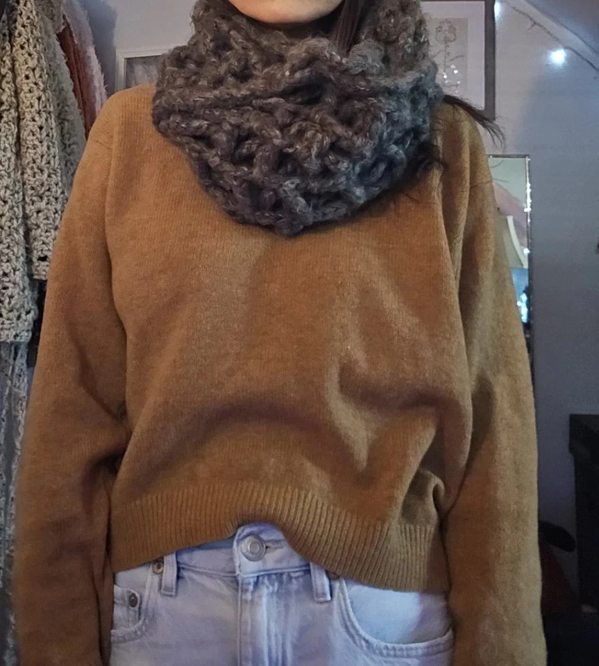 Bufanda Anthropologie tejida verde talla pequeña mediana Foto 1 de 1