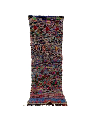 Moroccan Boucherouite Vintage Berber Rug, Unique Patchwork Home Rug 2'5x7'7 ft - Image 1 of 4