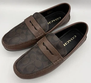 Mocasines Coach FG1105 Mott Penny Signature caoba para hombre talla UK8 EU40 EN MUY BUENA CONDICIÓN - Imagen 1 de 14