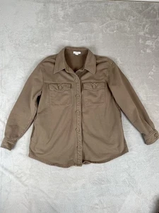 Chaqueta Good American para mujer 1/2 marrón forrada de lana con botones bolsillos delanteros para chamarra - Imagen 1 de 10