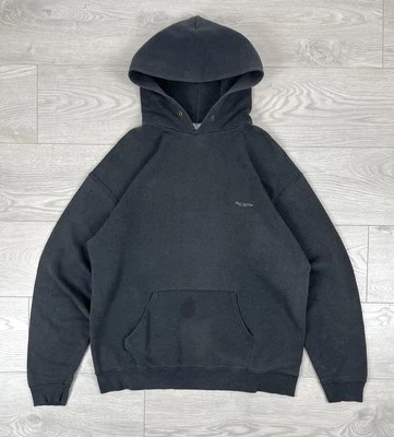 Fruit Of The Loom Vintage Faded Black Blank Boxy Hoodie Mens L Size - Image 1 of 4