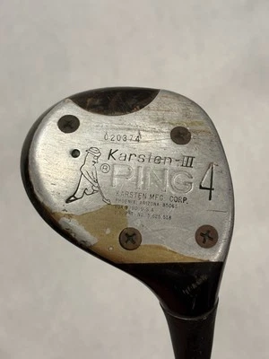 Karsten III Ping 4-Wood Steel Shaft Vintage Wood Golf Club Rusty Shaft - Image 1 of 4