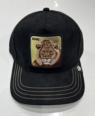 Sombrero de Camionero Goorin Bros Golden King Lion Gamuza Negro - Nuevo con Etiquetas - Colección Otoño 25 Foto 1 de 4