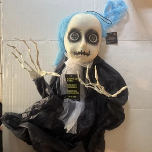 Halloween Lite-Up hängende gruselige Puppe böses Lachen/Schreien 5 Fuß biegbare Arme - Bild 1 von 6