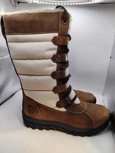 WOMENS TIMBERLAND SIZE 7.5 WATERPROOF BROWN SNOW BOOTS - Picture 1 of 8