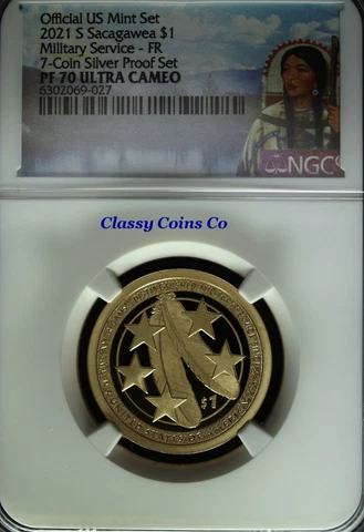 2021 S NGC Proof 70 UCAM Native American Military Service Dollar ☆ First Release Cover