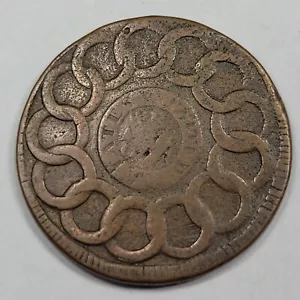 1787 FUGIO CENT Colonial Copper Penny Genuine Great Detail Nice Type *J156 - Picture 1 of 2