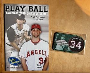 New 2009 Anaheim Angels #34 Nick Adenhart memorial patch + Quakes game program - Picture 1 of 2