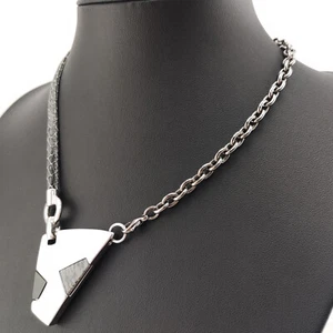 ⭐ Pierre Lang Halskette Collier Anhänger Strick Kette Perle Magnet Silber 50 ⭐ - Bild 1 von 3