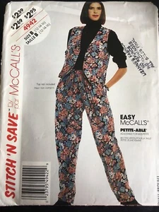 Pattern Stitch N’ Save 4942, misses’ vest and pants, petite-able sz 12-16 - Picture 1 of 2