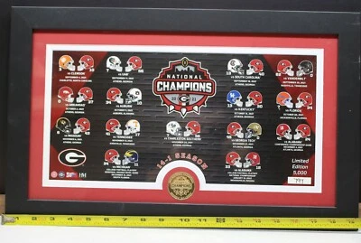 Framed Georgia Bulldogs 2021 Football National Champions / Highland Mint 1/5000 - Imagem 1 de 4