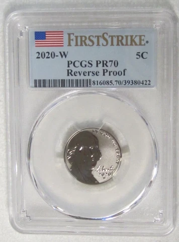 2020 W Reverse Proof Jefferson Nickel - PCGS PR 70 First Strike (0422) Guide $80 Cover