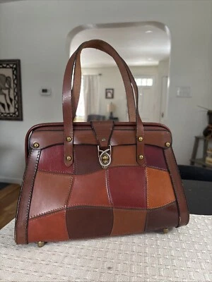 De Colección Burlington Bolso de Mano Parche Trabajo Llave en Mano Cerradura Cartera Bolso Rojo Borgoña Co Para Mujer Foto 1 de 4
