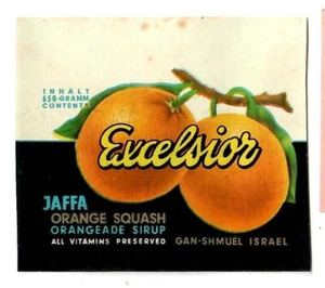 Judaica Israel Antigua Etiqueta Vintage Jaffa Naranja Calabaza Por Gan Shmuel - Imagen 1 de 1