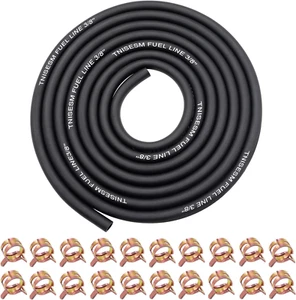 Tnisesm 3/8 Inch ID Fuel Line Hose 6 Feet + 20Pcs Hose Clamps - Picture 1 of 6