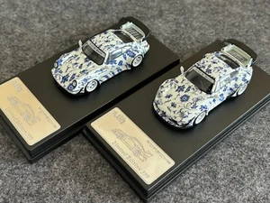 Flame 1/64 Porsche Wide-body Luminous Blue and White Car Model 993/964 RWB - Picture 1 of 20