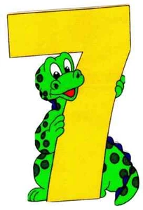 number dinosaur fabric applique iron on #7 handmade not embroidered 5 inch new - Picture 1 of 2