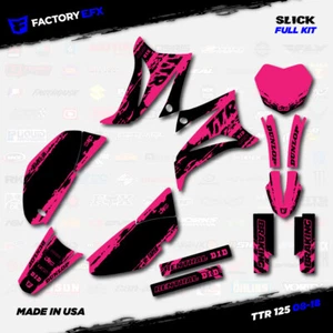 Black & Pink Slick Racing Graphics Kit fits 08-24 YAMAHA TTR125 TTR 125 decal - Picture 1 of 2