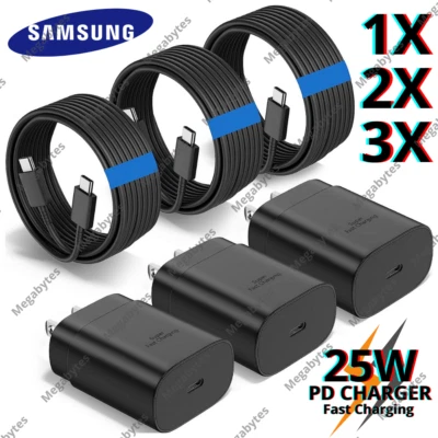 Cable de carga de pared súper rápido de 25 W tipo C para Samsung Galaxy S22 S21 S20 Foto 1 de 4