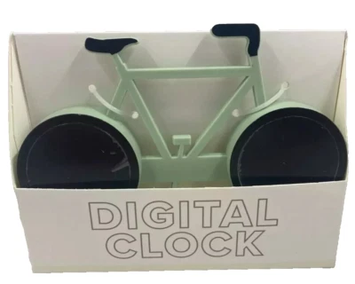 威达数字时钟完好绿色自行车雕像新奇日期军事时间USB — 第 1/2 张图片