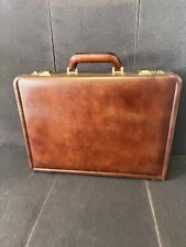 Avenues In Leather Genuine Leather Multi Compartment Briefcase Brown
