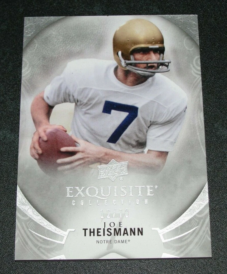 2013 Exquisite JOE THEISMANN #59 College Variant/70 Notre Dame FIGHTING IRISH - Image 1 of 2