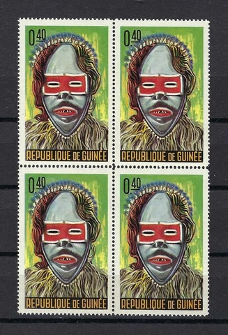 Guinea 1965 Sc# 362 Namou mask 40c block 4 MNH Cover