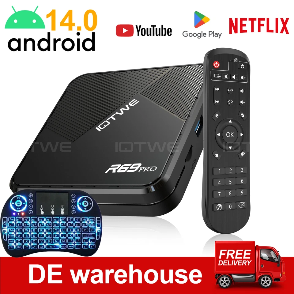Netzwerk TV BOX Android14 8K Ultra 128 GB 1000M Media Player Octa Core Netflix - Bild 1 von 4