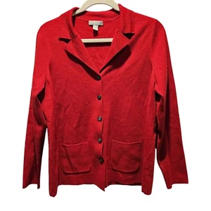 Charter Club Woman Size L Wool Blend Classic Lt Weight Cardigan Pockets Preppy - Picture 1 of 5