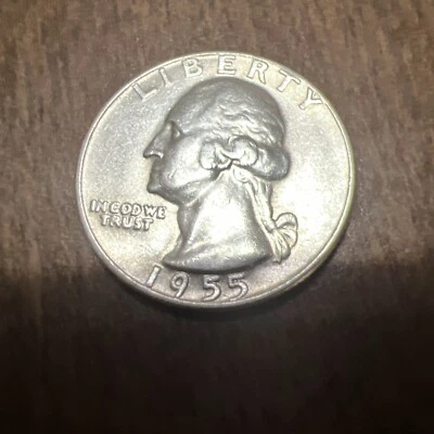 1955 25C Washington Quarter Actual Coin - Image 1 of 2