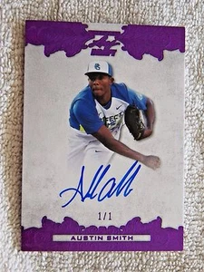 Austin Smith 2015 Leaft Draft Purple Auto Card #1/1 San Diego Padres - Picture 1 of 1