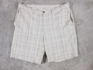 Pantalones Cortos Haggar Para Hombre 38 Cremallera Frontal Plana Exterior Gris A Cuadros Informales - Imagen 1 de 11