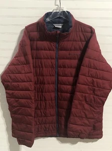 Columbia White Out Red Omni Heat Thermal Reflective Maroon Puffer Jacket Men XL - Picture 1 of 11