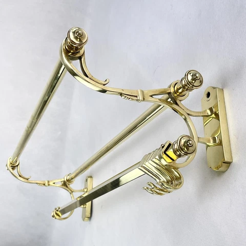 Art Deco Wardrobe Wall Coat Rack 1930er Years Brass Approx. 31 1/2in Cover