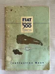 Fiat 500 Type 110 Instruction Book Owners Manual 2nd Edition 1957 In English - Picture 1 of 7