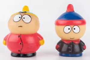 Vintage 1990s/Early 2000s South Park Rubber Figurine Set Cartman & Stan 1.75in. - Picture 1 of 7