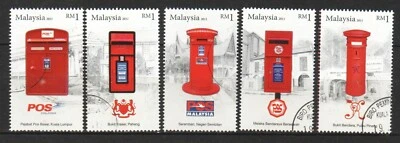 MALAYSIA 2011 POST BOX COMP. SET OF 5 STAMPS IN FINE USED CONDITION - Image 1 of 4