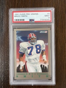 1991 Fleer Bruce Smith Pro Visions, PSA 9!! Rare!! Bills, Great Eye Appeal!