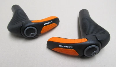 Ergon GP3s Ergo Schraubgriffe mit Bar Ends Griffe Lock On NEU schwarz KTM orange - Bild 1 von 4